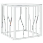 Vidaxl table basse argenté 50x50x50 cm acier inoxydable et verre Vidaxl table basse argenté 50x50x50 cm acier inoxydable et verre