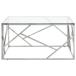 Vidaxl table basse argent� acier inoxydable et verre tremp�