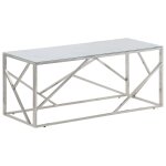 Vidaxl table basse argent acier inoxydable et verre tremp