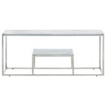 Vidaxl table basse argent acier inoxydable et verre tremp
