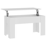Vidaxl table basse blanc 101x49x52 cm bois d'ing�nierie