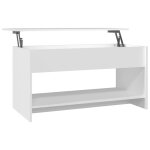 Vidaxl table basse blanc 102x50x52, 5 cm bois d'ingnierie