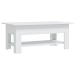 Vidaxl table basse blanc 102x55x42 cm bois d'ing�nierie