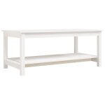 Vidaxl table basse blanc 110x55x45 cm bois massif de pin