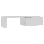 Vidaxl table basse blanc 150x50x35 cm bois d'ing�nierie
