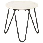 Vidaxl table basse blanc 40x40x40 cm pierre v�ritable texture marbre
