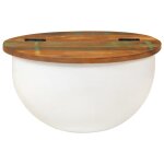 Vidaxl table basse blanc 50x27 cm bois de r�cup�ration massif