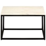 Vidaxl table basse blanc 60x60x35 cm pierre vritable texture marbre