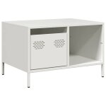 Vidaxl table basse blanc 68, 5x50x43, 5 cm acier lamin� � froid