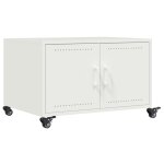 Vidaxl table basse blanc 68x50x43, 5 cm acier