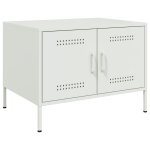 Vidaxl table basse blanc 68x50x50, 5 cm acier