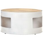 Vidaxl table basse blanc 68x68x36 cm bois de manguier solide