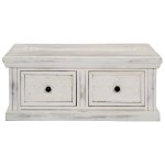 Vidaxl table basse blanc 70x70x30 cm bois de manguier massif