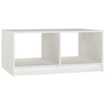 Vidaxl table basse blanc 75x50x33, 5 cm bois de pin massif