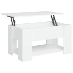 Vidaxl table basse blanc 79x49x41 cm bois d'ing�nierie