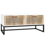 Vidaxl table basse blanc 80x40x35 cm bois d'ingénierie et fer Vidaxl table basse blanc 80x40x35 cm bois d'ingénierie et fer
