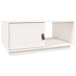Vidaxl table basse blanc 80x50x35, 5 cm bois massif de pin