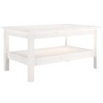 Vidaxl table basse blanc 80x50x40 cm bois massif de pin