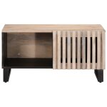 Vidaxl table basse blanc 80x51x40 cm bois de manguier massif