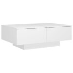 Vidaxl table basse blanc 90x60x31 cm agglom�r�
