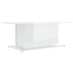 Vidaxl table basse blanc brillant 102x55, 5x40 cm bois d'ing�nierie
