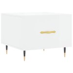 Vidaxl table basse blanc brillant 50x50x40 cm bois d'ing�nierie