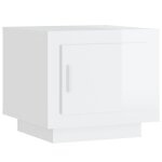 Vidaxl table basse blanc brillant 51x50x45 cm bois d'ing�nierie