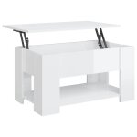 Vidaxl table basse blanc brillant 79x49x41 cm bois d'ing�nierie