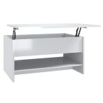 Vidaxl table basse blanc brillant 80x50x40 cm bois d'ing�nierie