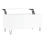 Vidaxl table basse blanc brillant 90x44, 5x45 cm bois d'ingnierie