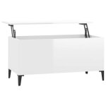 Vidaxl table basse blanc brillant 90x44, 5x45 cm bois d'ingnierie