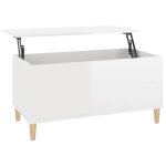 Vidaxl table basse blanc brillant 90x44, 5x45 cm bois d'ing�nierie