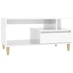 Vidaxl table basse blanc brillant 90x49x45 cm bois d'ing�nierie