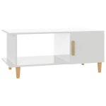 Vidaxl table basse blanc brillant 90x50x40 cm bois d'ingnierie
