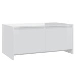 Vidaxl table basse blanc brillant 90x50x41, 5 cm bois d'ing�nierie