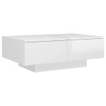 Vidaxl table basse blanc brillant 90x60x31 cm bois d'ingnierie
