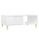 Vidaxl table basse blanc brillant 90x60x35 cm bois d'ingnierie