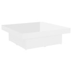 Vidaxl table basse blanc brillant 90x90x28 cm bois d'ing�nierie