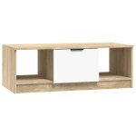 Vidaxl table basse blanc et chêne sonoma 102x50x36cm bois d'ingénierie Vidaxl table basse blanc et chêne sonoma 102x50x36cm bois d'ingénierie