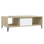 Vidaxl table basse blanc ch�ne sonoma 103, 5x60x35 cm bois d'ing�nierie