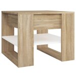 Vidaxl table basse blanc ch�ne sonoma 55, 5x55x45 cm bois d'ing�nierie