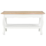 Vidaxl table basse blanc et marron 87, 5x42x44 cm bois de pin massif