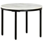 Vidaxl table basse blanc et noir �50 cm marbre solide v�ritable