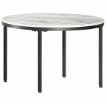 Vidaxl table basse blanc et noir �65 cm marbre solide v�ritable
