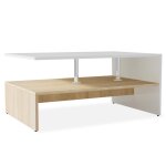 Vidaxl table basse bois d'ingnierie 90x59x42 cm chne et blanc