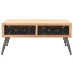 Vidaxl table basse bois massif de sapin 115x55x50 cm