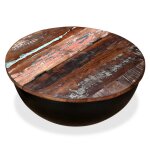 Vidaxl table basse bois de rcupration massif noir forme de bol