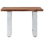 Vidaxl table basse avec bord naturel 60x60x40 cm bois d'acacia massif