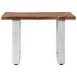 Vidaxl table basse avec bord naturel 60x60x40 cm bois d'acacia massif
