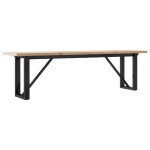 Vidaxl table basse cadre en o 160x40x45, 5 cm bois de pin massif acier